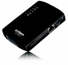 Edimax wireless router on battery