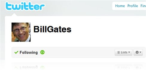 Follow Bill Gates at Twitter