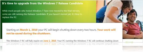 When Windows 7 RC Expire