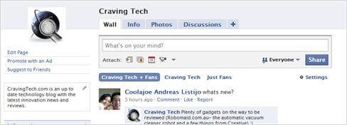 Craving Tech Facebook Fan Page
