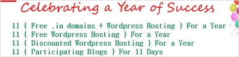 11 days of winning a free domain name and hosting accounts contest