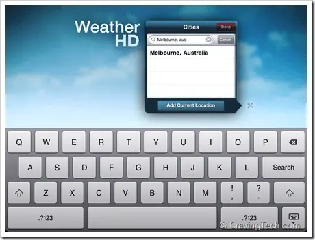 Weather HD Review - search city