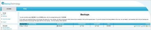 Backup Technology Backup List