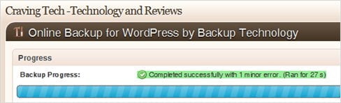 WordPress Online Backup - fast