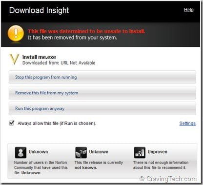Norton Download Insight