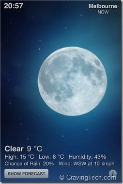 Weather HD Review - clear night