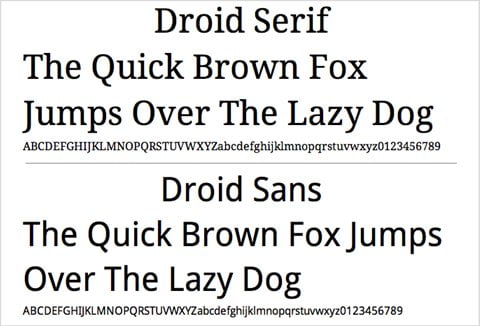 droid serif and sans