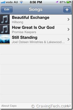 Capo for iPhone review - add songs