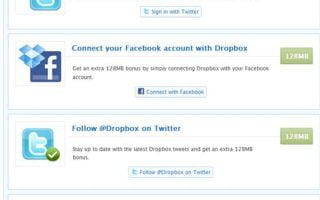 free space for dropbox