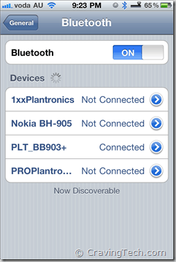 Plantronics BackBeat 903plus review -  bluetooth setting