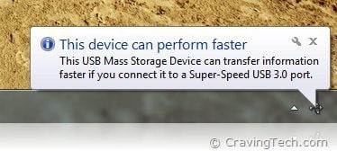 USB 3 warning