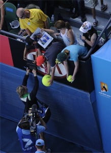 Australian Open 2011 tennis players signing iPad