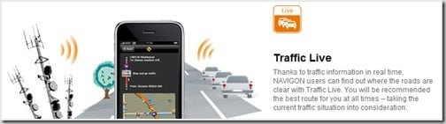 NAVIGON traffic live