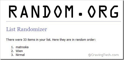 Randomize list