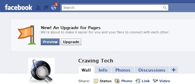 facebook fan page update