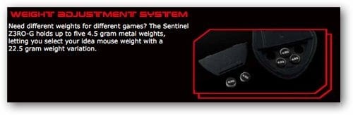 CM Storm Sentinel ZERO-G Review - weight adjustment system