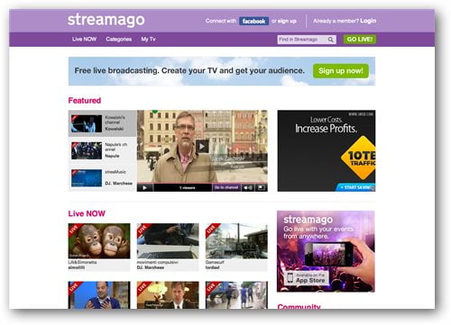Streamago website