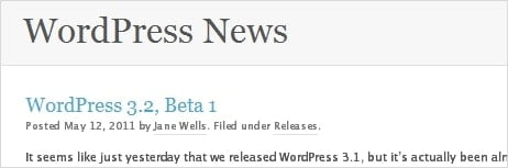 WordPress 3_2 beta 1