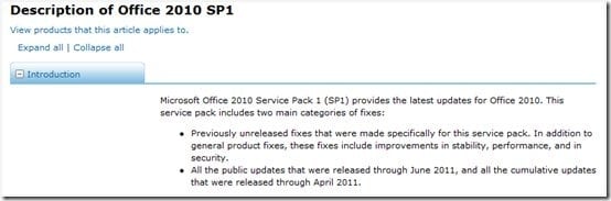 Download Microsoft Office 2010 Service Pack 1