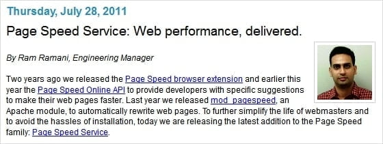 Google Page Speed Service