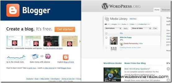 Blogger vs wordPress