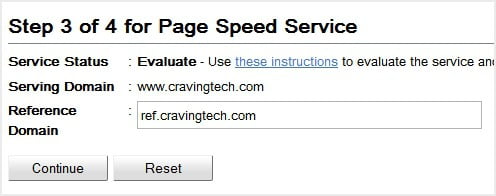 Google Page Speed Service Step 3