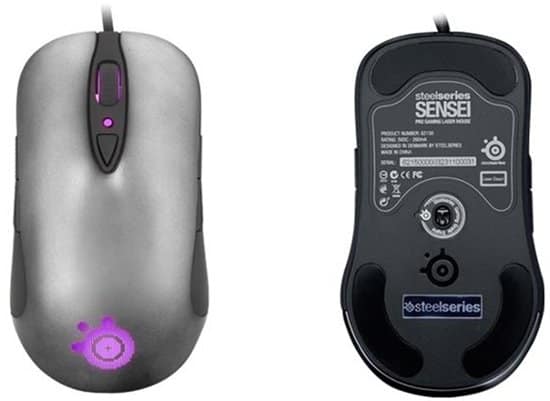 SteelSeries Sensei - top and bottom