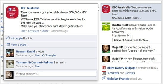 KFC Facebook