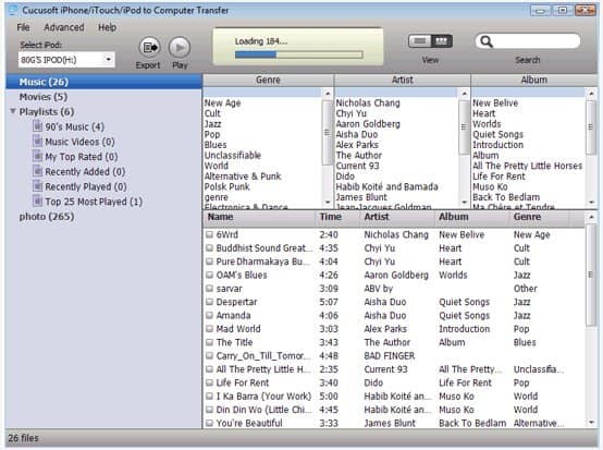Windows Cucusoft iPod transfer