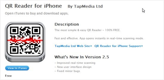 QR reader itunes