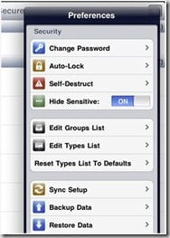 mSecure iOS setting