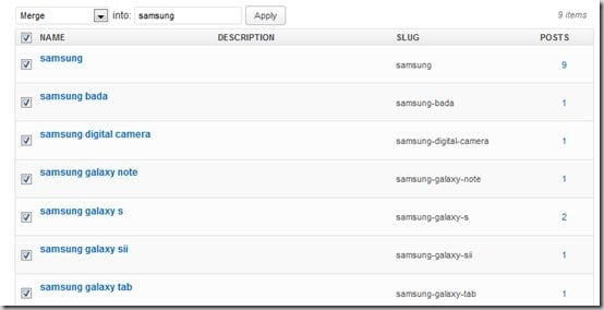 merging tags