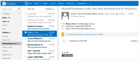 Outlook - other email