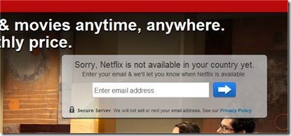 Netflix not available