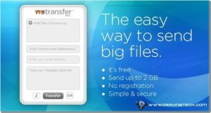 Free file upload without registering – WeTransfer