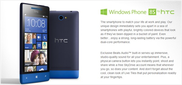 Windows Phone HTC 8S