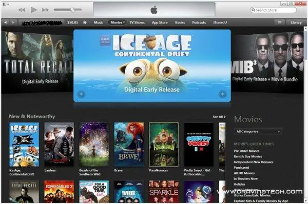 iTunes 11 movie store