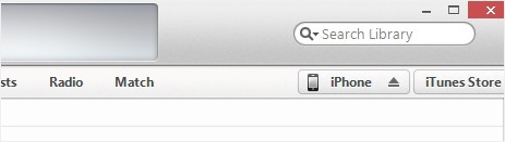 iPhone button on iTunes