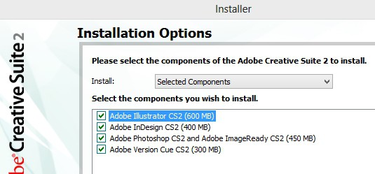 Adobe CS2 installer