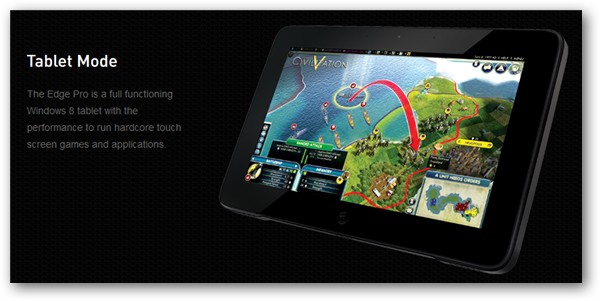 Razer Edge Tablet Mode