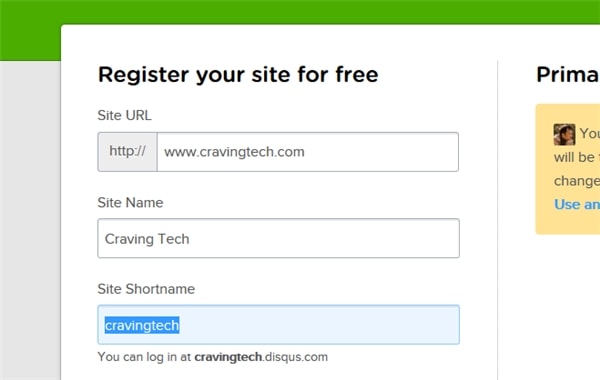 register your site