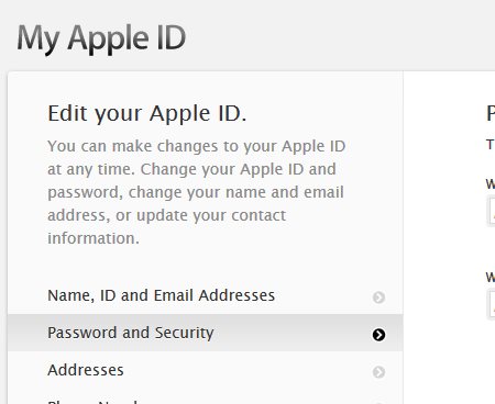 Apple security questions