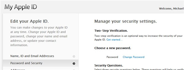 Two step verification