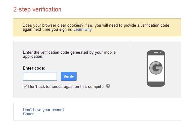 2 step verification