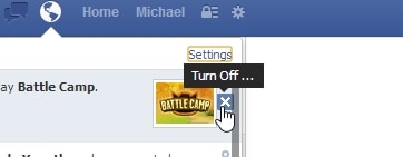 Facebook -Cross button