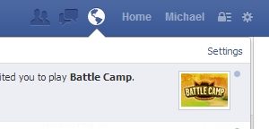 Facebook game notification