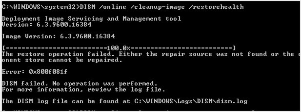 DISM failed