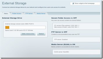 external storage menu