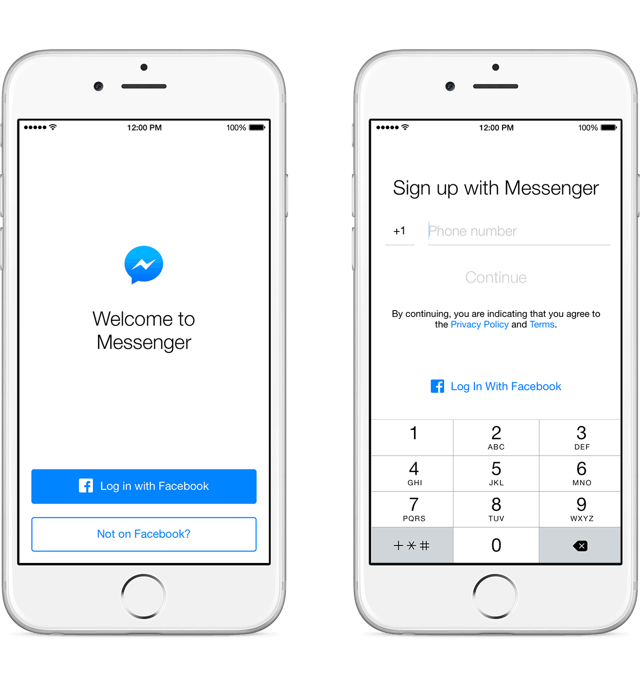 Messenger Sign Up iOS