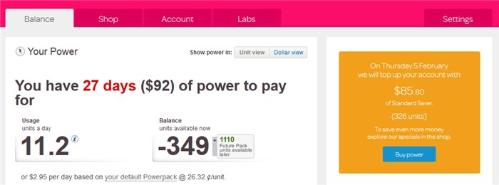 Powershop notice dashboard